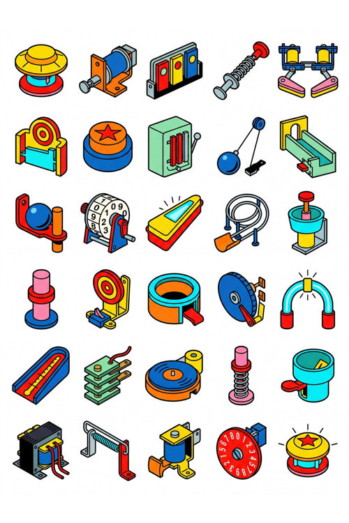 30 Adet Retro Pinball Parçaları Sticker Seti - Laptop Kılıf Defter Çıkartması