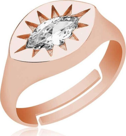 Gümüş Ayarlanabilir Rose Kuzey Yıldızı Şovalye Yüzük