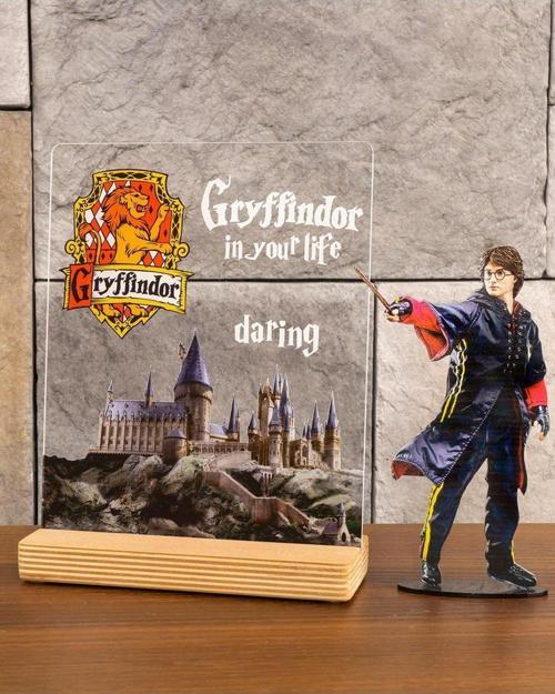 Harry Potter Hediyesi Hogwarts Gryffindor Binası Şeffaf Tablo