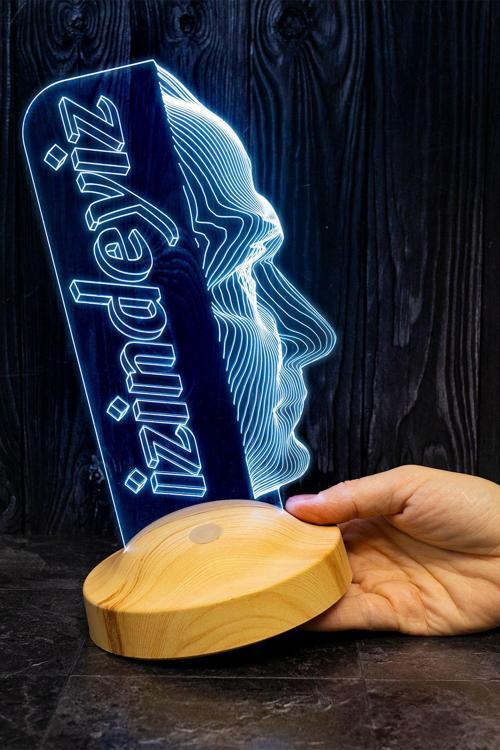 Atatürk Hediyesi, 3d Atatürk Görselli Hediye 3 Boyutlu Atatürk Led Lamba