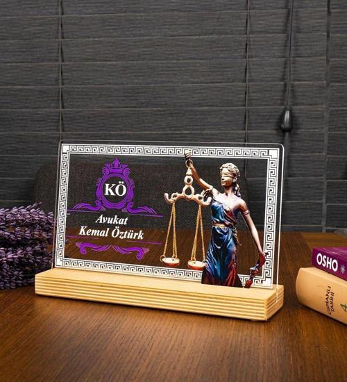 Avukata Hediye Çerçeve, Avukat Hediyesi Adalet Temalı Hediye, Avukatlar Günü Hediyesi Masa İsimliği