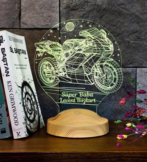 Babalar Günü Hediyesi, Babaya Motor Hediyesi, Süper Baba Motor Racing Led Lamba