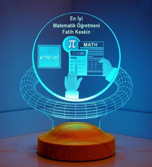 Matematik Öğretmenine Hediye, Matematik Tasarımlı Matematik Severlere Led Lamba
