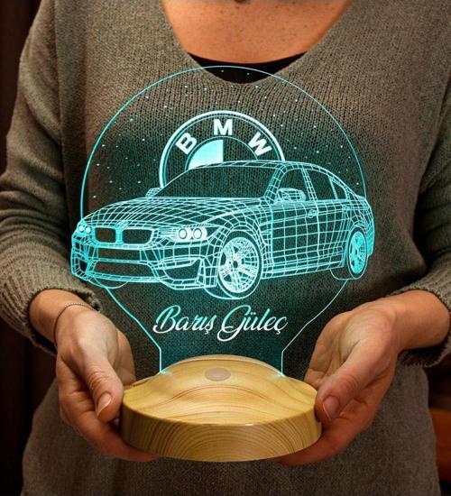 Bmw Araba Hayranlarına Hediye, Bmw Logolu Hediye, 3 Boyutlu Led Lamba