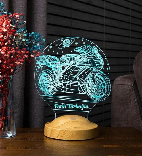 Motor Racing Motosiklet Hayranına Hediye, Motogp 3d Boyutlu Led Lamba