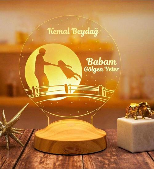 Canım Babam Kız Figürlü Babalar Günü Hediyesi Led Lamba