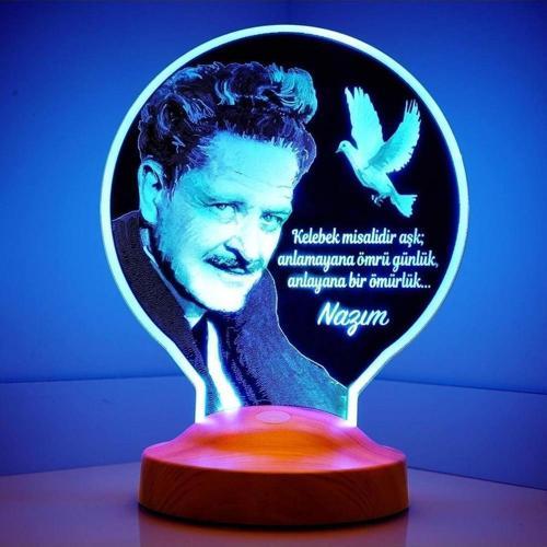 Nazım Hikmet Şiiri, Nazım Hikmet Sözleri Yazılı Led Lamba, Gece Lambası