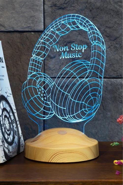 Non Stop Music Kulaklık, Müzisyen Hediyesi, 3d Led Lamba