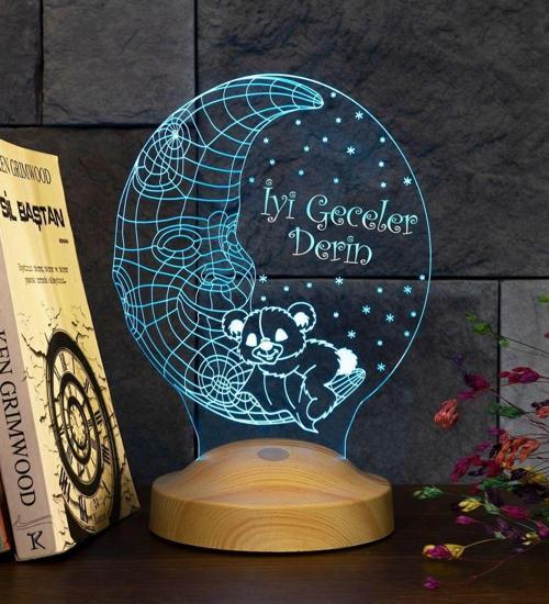 Çocuk Odası Gece Lambası, 3 Boyutlu Aydede Ayıcık Led Lamba, Çocuk Için Gece Lambası