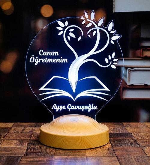 Öğretmene Hediye, Öğretmenler Günü Hediyesi Canım Öğretmenim Isimli Led Lamba