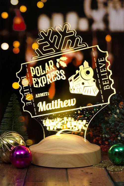 Polar Express, Kutup Ekspresi, Hediye Believe Bilet Kuzey Kutbu Ekspresi Yeni Yıl Hediyesi Led Lamba