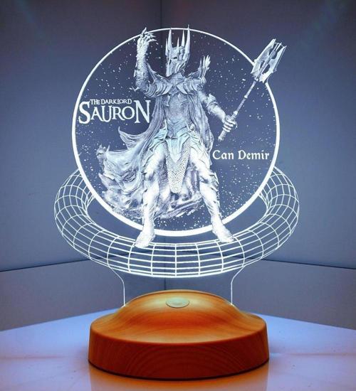 Sauron Yüzüklerin Efendisi, The Lord Of The Rings Hayranı Hediyesi 3 Boyutlu Led Lamba