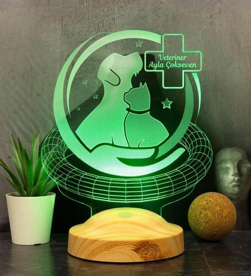 Dünya Veteriner Hekimler Günü Hediyesi, Veteriner Hekim Hediyesi, Veteriner Doktor 3d Led Lamba