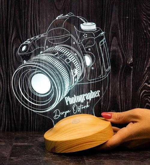 Fotoğrafçı Hediyesi Gece Lambası Dslr Fotoğraf Makinesi 3d Led Lamba