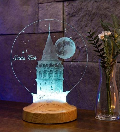 Galata Kulesi Led Lamba, Istanbul Hatırası Gece Lambası, I?simli Doğum Günü Hediyesi Lamba