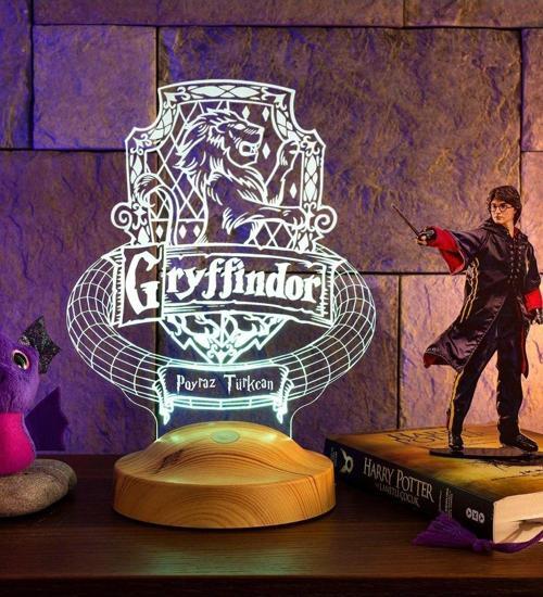 Harry Potter Hediyesi Hogwarts Gryffindor Binası Led Lamba, Gryffindor Hediyesi