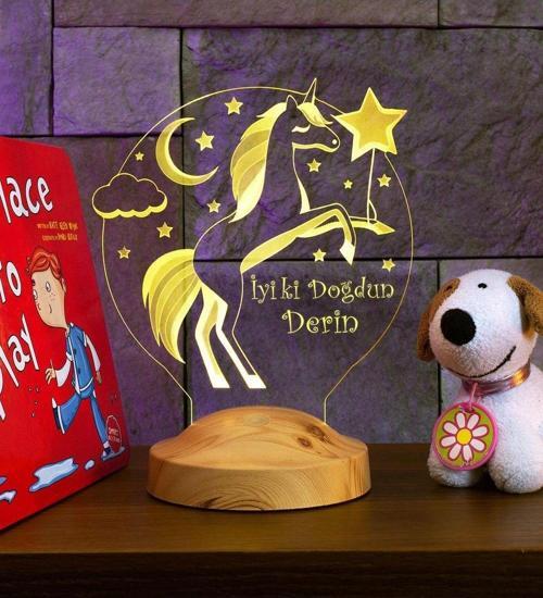 Unicorn Gece Lambası Tek Boynuzlu At Çocuk Odası Hediyesi Led Lamba, Unicorn Doğum Günü Hediyesi
