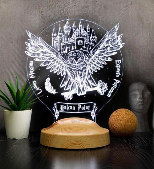 Harry Potter Hediyesi Hogwarts Hedwig 3d Led Lamba, Hediye Baykuş Gece Lambası, Harry Potter Hediye