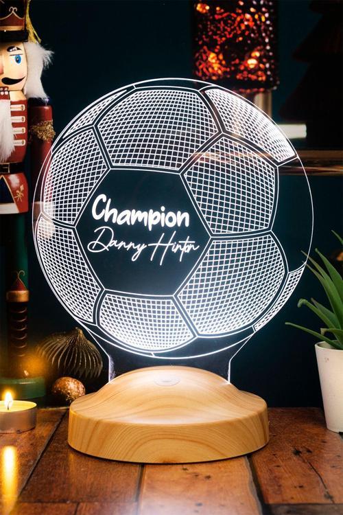 Kişiye Özel 3 Boyutlu Futbol Topu Led Lamba, Futbol Top Şekilli Gece Lambası