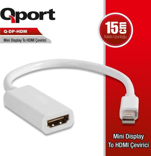 Q-DP-HDM MİNİ DISPLAYPORT => HDMI Çevirici