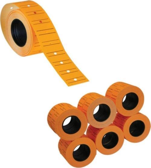 Fiyat Etiketi Çizgili 12x21 Fosforlu Turuncu (6 Lı Paket)