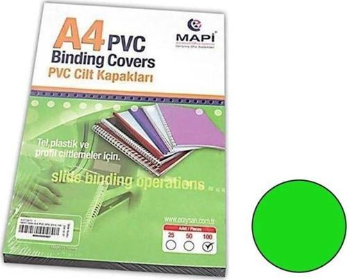 Cilt Kapağı Plastik Opak A4 160 Micron Yeşil Cilt Kapağı (100 Lü Paket)