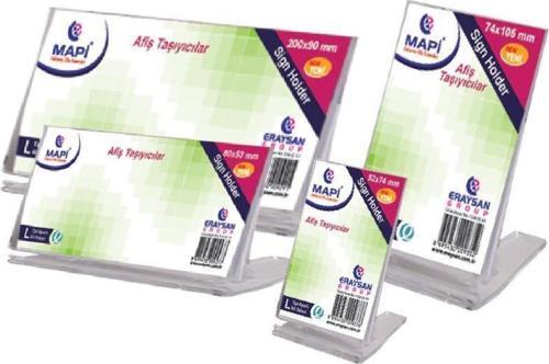 L Tipi Afiş Taşıyıcı Ayarlı Alt Taban 52 x 74 mm Dikey