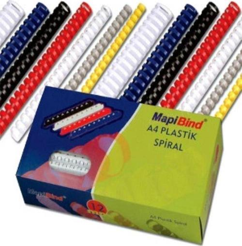 Spiral Plastik 320 - 380 Sayfa 38 MM Beyaz (50 Li Paket)