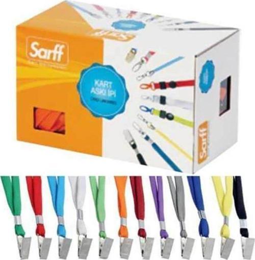 Kart Askı İpi Metal Klipsli Mavi 50 Li (1 Paket 50 Adet)