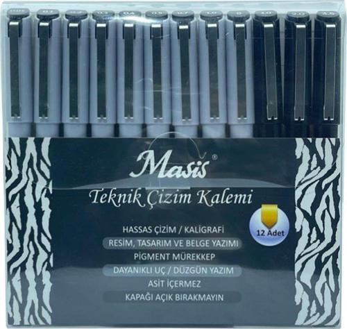 Teknik Çizim Kalemi 12 Lİ Teknil Çizim Kalem Seti Siyah