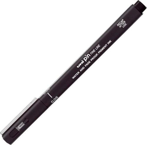 Teknik Çizim Kalemi Akrilik Uçlu Fine Line Pin 0.5 Mm Siyah (12 Li Paket)