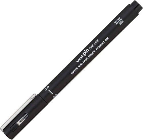 Teknik Çizim Kalemi Akrilik Uçlu Fine Line Pin 0.8 Mm Siyah (12 Li Paket)