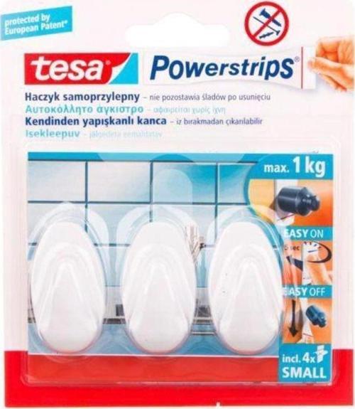 İz Bırakmadan Sökülebilir Askı Küçük Oval Beyaz, Powerstrıps 3 Adet