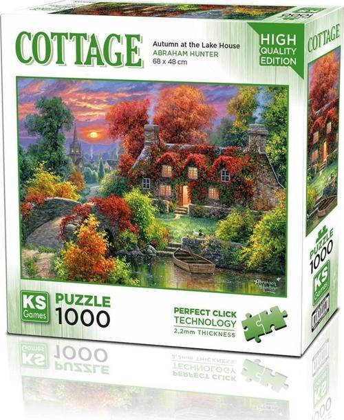 Autumn At The Lake House 1000 Parça Puzzle