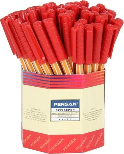 1010 Ofis Pen Tükenmez Kalem 1.0 Mm Kırmızı 60 Lı (1 Paket 60 Adet)