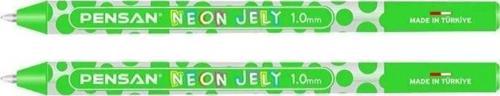 Jel Kalem Jely Neon Yeşil Jel Tükenmez Kalem (12 Li Paket)