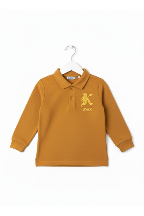 Erkek Çocuk Polo Yaka Spor T-shirt– Rahat Kalıp - 3/7 Yaş Aralığı - Turuncu / 3 Yaş