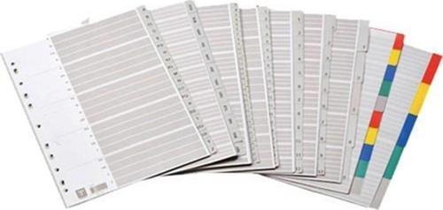 Seperatör 1-12 Renkli Plastik A4