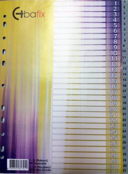 Seperatör 1-31 Rakamlı Plastik A4 Seperatör (10 Adet)