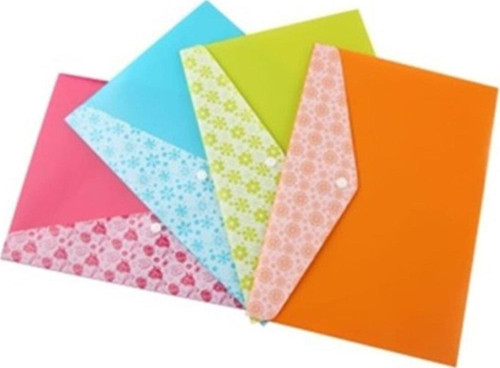A-4 Çiçek Desenli Çıtçıtlı Dosya (10 Lu Paket)