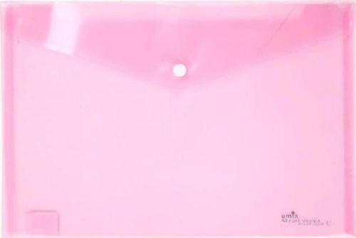 Çıtçıtlı Şeffaf Zarf Dosya Pembe Eco (12 Li Paket)