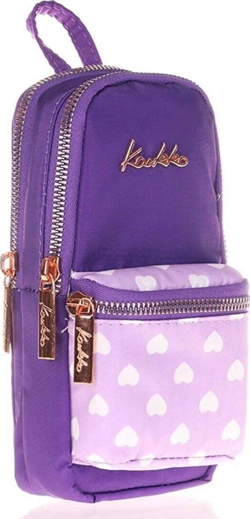 Kalem Çantası Soft Floral Junior Bag Purple Üç Bölmeli Kalemlik