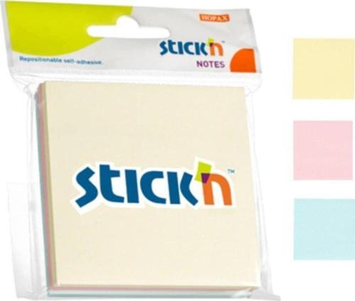 Hopax Stıckn Yapışkanlı Not Kağıdı 3 Blok 150 Yaprak 76x76 mm 3 Pastel Renk
