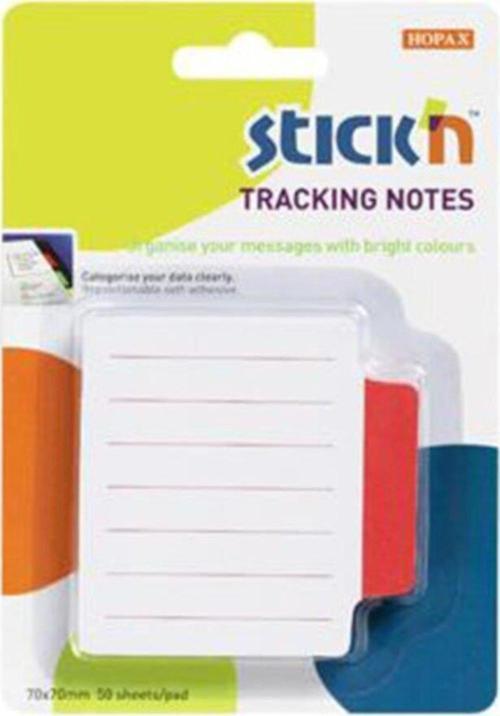 Hopax Stickn Yapışkanlı Not Kağıdı Çizgili Sep. 50 Yaprak 70x70 Mm Beyaz Kırmızı