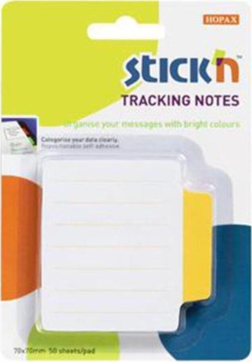 Hopax Stickn Yapışkanlı Not Kağıdı Çizgili Sep. 50 Yaprak 70x70 Mm Beyaz Sarı