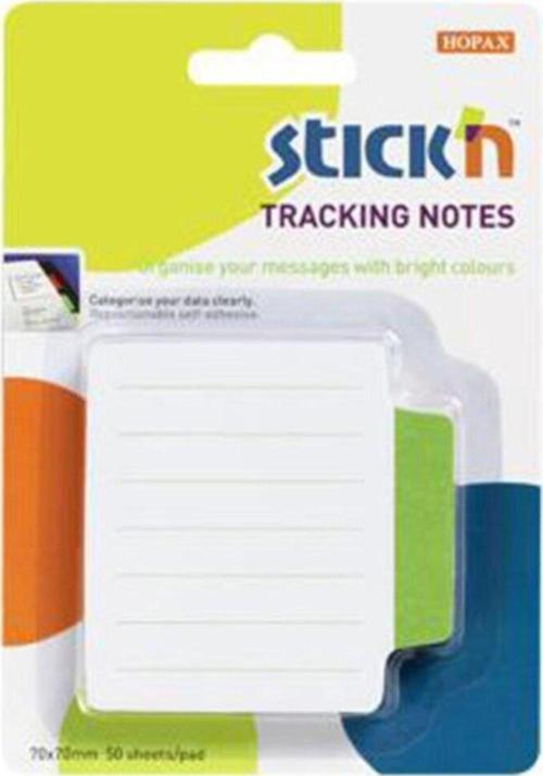 Hopax Stickn Yapışkanlı Not Kağıdı Çizgili Sep. 50 Yaprak 70x70 Mm Beyaz Yeşil