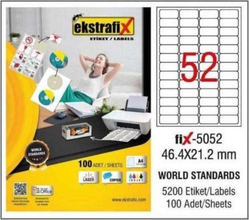 Lazer Etiket 100 YP 46.4x21.2 Laser-Copy-Inkjet FİX-5052