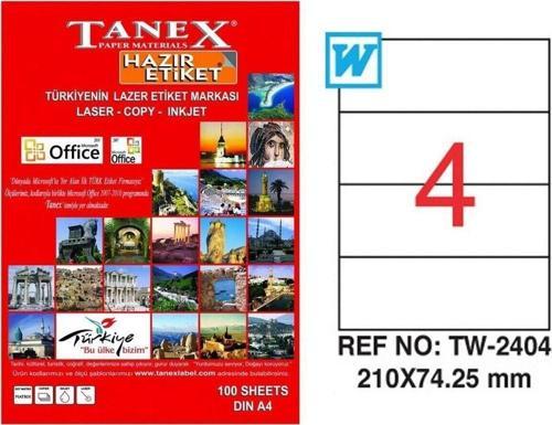 Laser Etiket 100 Yaprak 210 x 74.25 Mm Lazer Yazıcı Etiketi