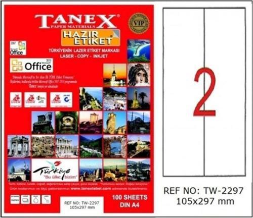 Lazer Etiket 100 Yaprak 105 x 297 Mm Lazer Yazıcı Etiketi