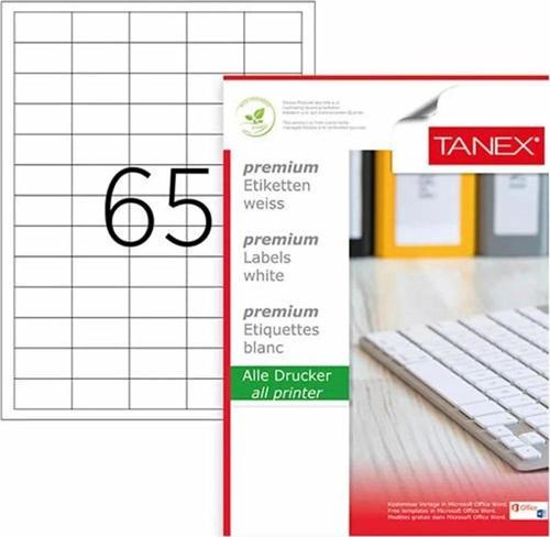 Lazer Etiket 100 Yaprak 38 x 21 Mm Lazer Yazıcı Etiketi